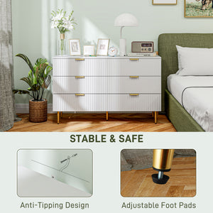 Modern Chest of Drawers 4 Drawer Dresser for Bedroom with Gold Legs and Handles, Black – view 26