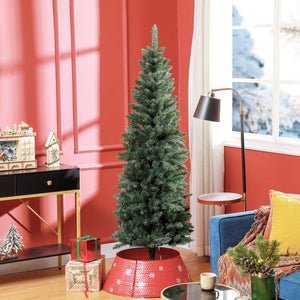 6ft Tall Pencil Artificial Christmas Tree with 479 Branch Tips with Steel Base, Green