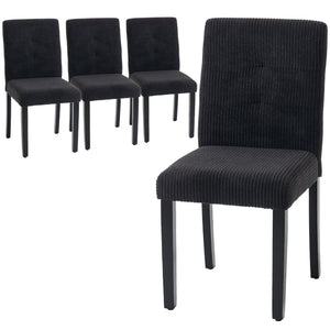 Modern Dining Chairs Set of 4, Kitchen Chairs with Rubberwood Legs and Padded Seat, Beige – view 8