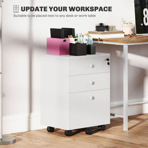 3-Drawer Small Filing Cabinet with Lock, Vertical Office Storage Cabinet with Wheels for Home Office, Black β view 13