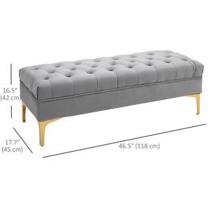 End of Bed Bench, Upholstered Bench, Entryway Shoe Bench with Button Tufted for Living Room, Bedroom, Blue – view 16