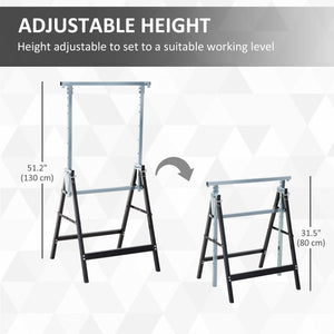 Set of 2 Adjustable Telescopic Builders Trestle, DIY Steel Work Bench Carpenter – view 3