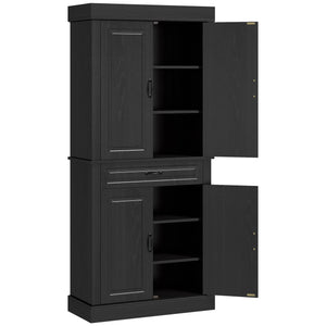 71" Freestanding Kitchen Pantry with 4 Doors and 2 Cabinets, Tall Storage Cabinet for Kitchen