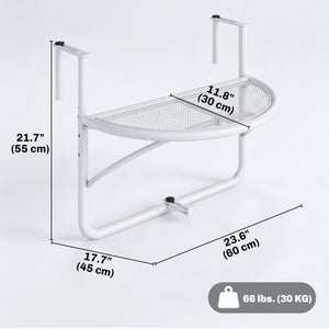 Adjustable Balcony Hanging Railing Table, Metal Mounting Mini Wall Desk Storage Rack – view 9