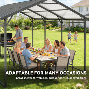 10 x 15ft Metal Carport, Heavy-Duty Carport Canopy with Reinforced Steel Frame & Roof, All-Weather Protection