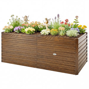 5' x 3' x 2' Raised Garden Bed, Galvanized Planter Box for Growing Flowers, Herbs and Vegetables, Black – view 15