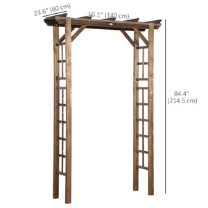 85" Wooden Outdoor Garden Arbour, Garden Arch Trellis for Climbing Vines for Wedding and Ceremony -