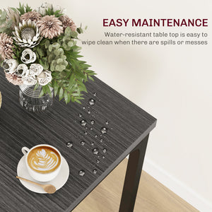 Dining Table Set for 2, 3 Piece Kitchen Table and Chairs with Metal Legs for Small Spaces, Natural Wood