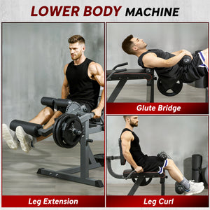 Soozier Leg Extension Machine Adjustable Leg Extension and Curl Machine with Plate Loaded for Leg Extension