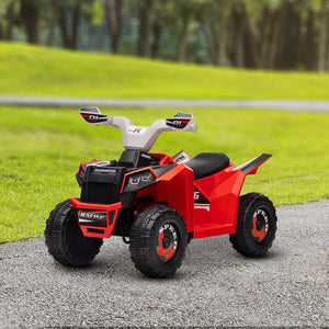 Aosom 6V Quad Kids Electric Car with Wear-resistant Wheels, for Boys and Girls Aged 18-36 Months