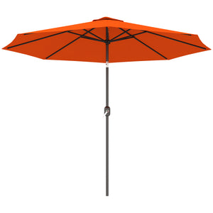 10' x 8' Round Market Umbrella, Patio Umbrella with Crank Handle and Tilt, Outdoor Parasol for Garden, Blue – view 43
