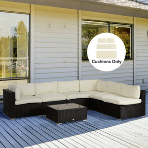 Outdoor 14pc Patio Rattan Sofa Set Cushion Polyester Cover Replacement Set - No Cushion Included Beige – view 25
