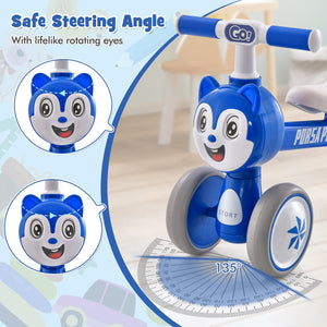 Baby Balance Bike No Pedal Lightweight Infant 4 Wheels Baby Bicycle-Blue view 7