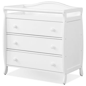 Baby Changing Table Infant Diaper with 3 Drawers and Safety Belt-White view 3
