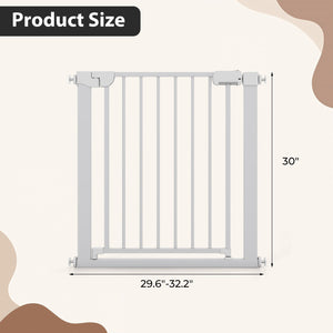 Baby Gate for Stairs Pressure Mounted Auto-Close Door Gate-White view 5