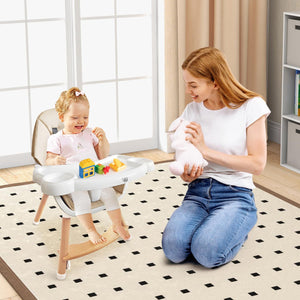 Baby High Chair with Dishwasher Safe Tray-Beige view 8