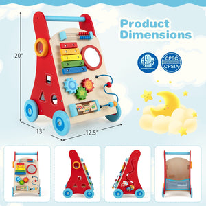 Baby Push Walker with Handle and Wheels for Boys & Girls 3+ Years Old-Muticolor view 5