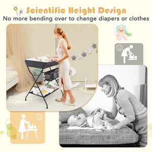 Baby Storage Folding Diaper Changing Table-Black view 5