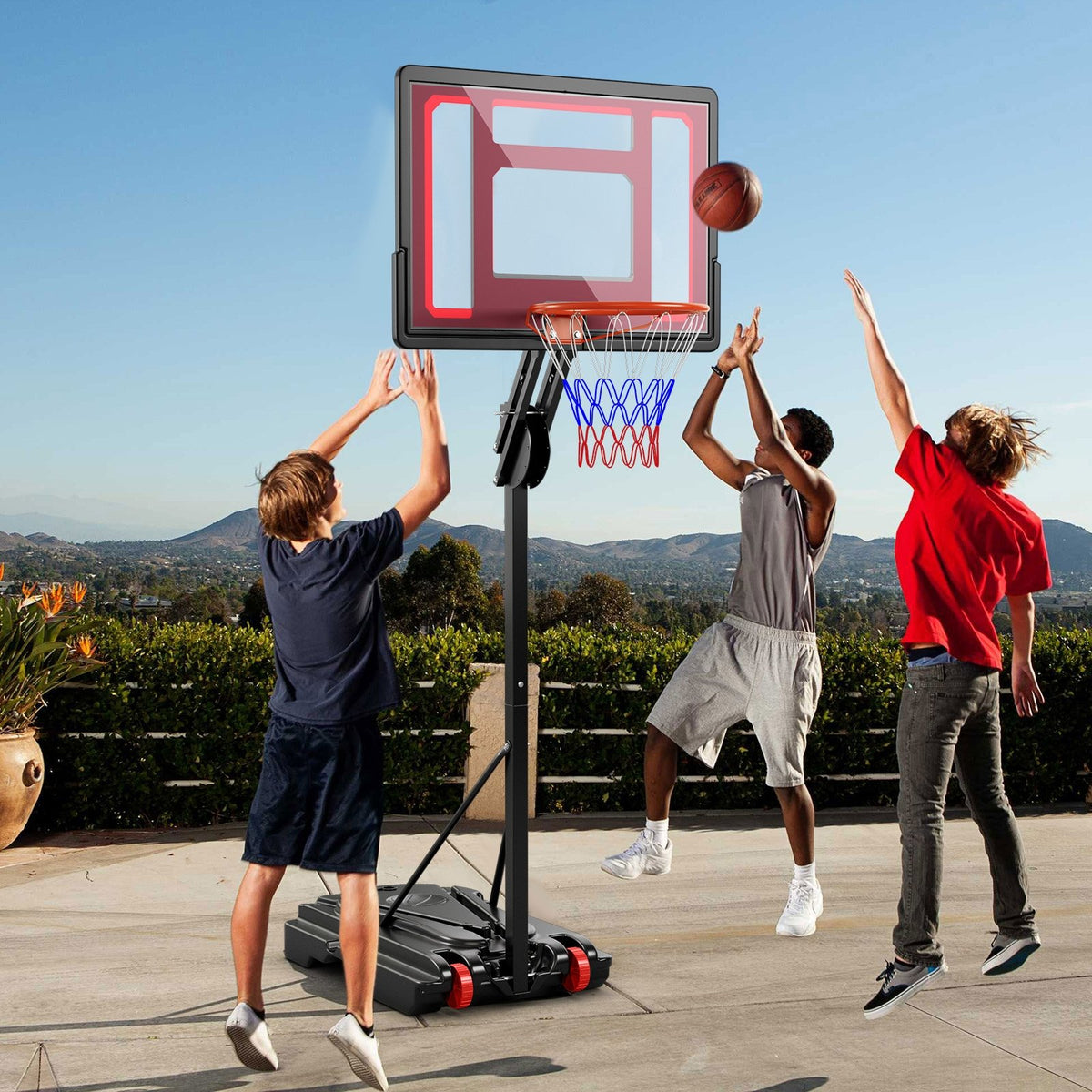 Basketball Hoop with 5-10 Feet Adjustable Height for Indoor Outdoor view 2
