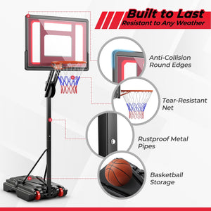 Basketball Hoop with 5-10 Feet Adjustable Height for Indoor Outdoor view 4