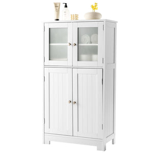 Bathroom Floor Storage Locker Kitchen Cabinet with Doors and Adjustable Shelf-White view 7