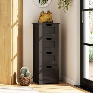Bathroom Storage Cabinet with Cutout Handles and 4 Drawers-Brown view 2