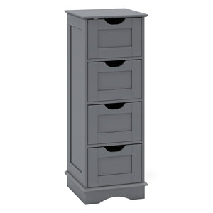 Bathroom Storage Cabinet with Cutout Handles and 4 Drawers-Gray