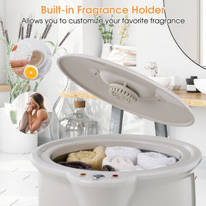 Bathroom Towel Warmer Bucket with Fragrance Holder and Auto Shut-Gray view 9