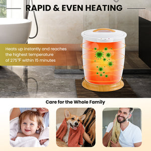 Bathroom Towel Warmer Bucket with Fragrance Holder and Auto Shut-White view 5