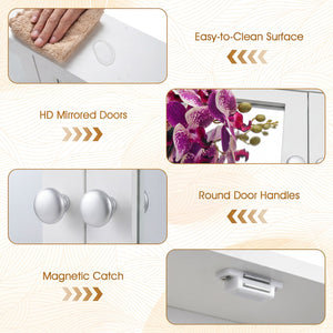 Bathroom Wall Mount Mirror Cabinet Organizer-White view 7