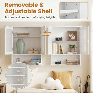 Bathroom Wall Mount Mirror Cabinet Organizer-White view 9