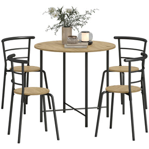 5 Piece Dining Table Set, Space Saving Round Dining Set for 4 with Metal Frame for Small Spaces – view 8