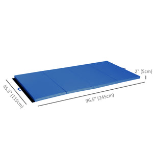 Soozier 4'x8'x2" Folding Gymnastics Tumbling Mat, Exercise Mat with Carrying Handles for Yoga, MMA, Martial Arts, Stretching, Core Workouts
