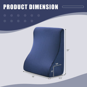 Bed Wedge Pillow with Tablet Pillow Stand and Side Pockets-Navy view 4
