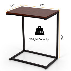 26 Inch Beside Sofa Laptop Holder End Stand Desk-Dark Brown view 5