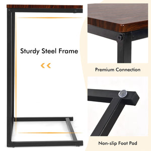 26 Inch Beside Sofa Laptop Holder End Stand Desk-Dark Brown view 7