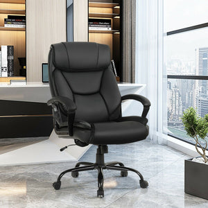 Massage Executive Office Chair with 6 Vibrating Points-Black view 2