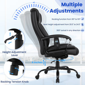 Massage Executive Office Chair with 6 Vibrating Points-Black view 7