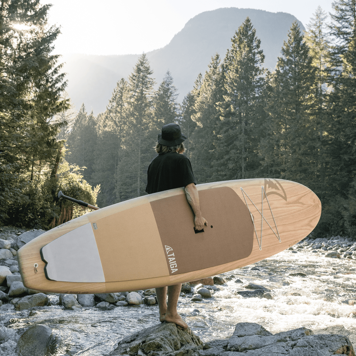 BOREA 10'6" Hard Paddle Board, Root Collection, Natural Wood Veneer | Taiga Board