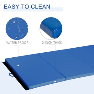 Soozier 4'x8'x2" Folding Gymnastics Tumbling Mat, Exercise Mat with Carrying Handles for Yoga, MMA, Martial Arts, Stretching, Core Workouts