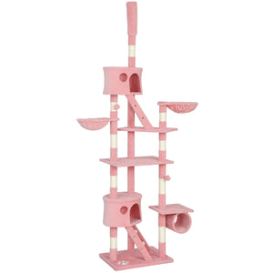 94"-102" Huge Cat Tree Ceiling High Cat Condo Scratching Post Activity Center Multi-Level Play House Light – view 22