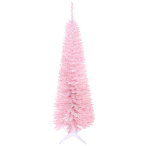 6 FT Christmas Tree Classic Tree Holiday Indoor Decoration, with Stable Plastic Base, White