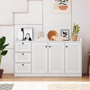 Buffet Cabinet with Storage Modern Sideboard Cabinet with 3 Doors-White view 7