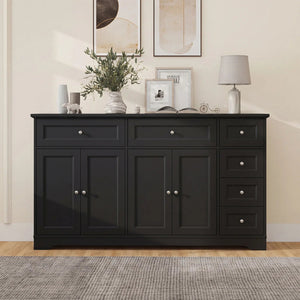 Buffet Sideboard 59 inches Modern Coffee Bar Station Console Table-Black view 3