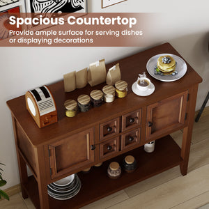 Buffet Sideboard Cabinet with 2 Doors and 2 Drawers-Brown view 7