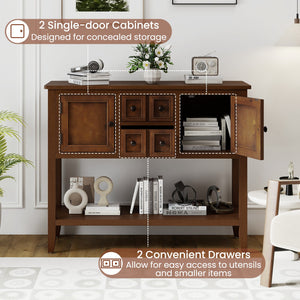Buffet Sideboard Cabinet with 2 Doors and 2 Drawers-Brown view 8
