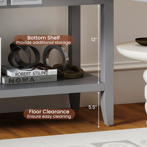 Buffet Sideboard Cabinet with 2 Doors and 2 Drawers-Gray view 9