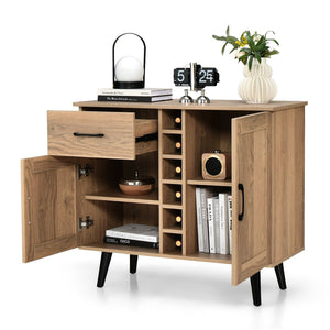 2-Door Buffet Sideboard with 6-Bottle Wine Rack Drawer view 4
