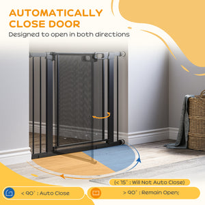 29.5"-32.3" Metal Pet Gate, w/ Auto Closing Door, Double Locking, Dog Gate for Doorways, Stairs, Hallways – view 11