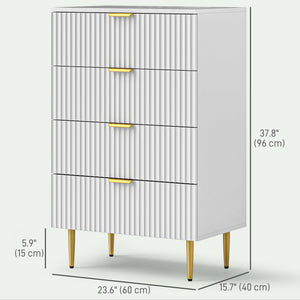 Modern Chest of Drawers 4 Drawer Dresser for Bedroom with Gold Legs and Handles, Black – view 9